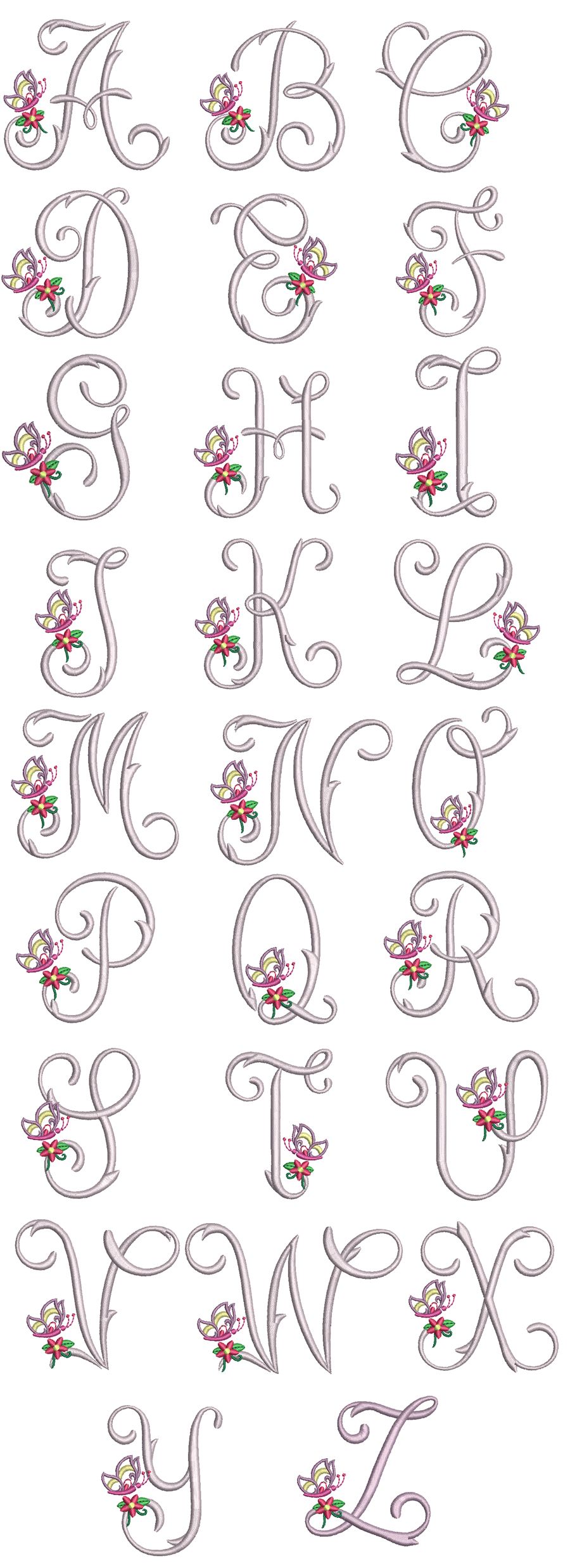 Butterfly Monogram | Machine Embroidery Designs by JuJu