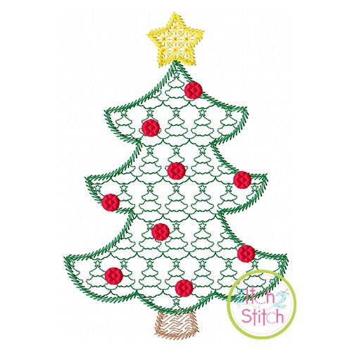 Christmas Tree Motif Embroidery Machine Embroidery Designs by JuJu