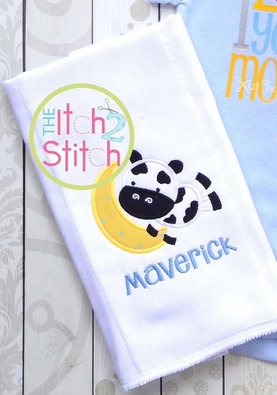 Cow Jumps Over Moon Applique Design | Machine Embroidery Designs by JuJu