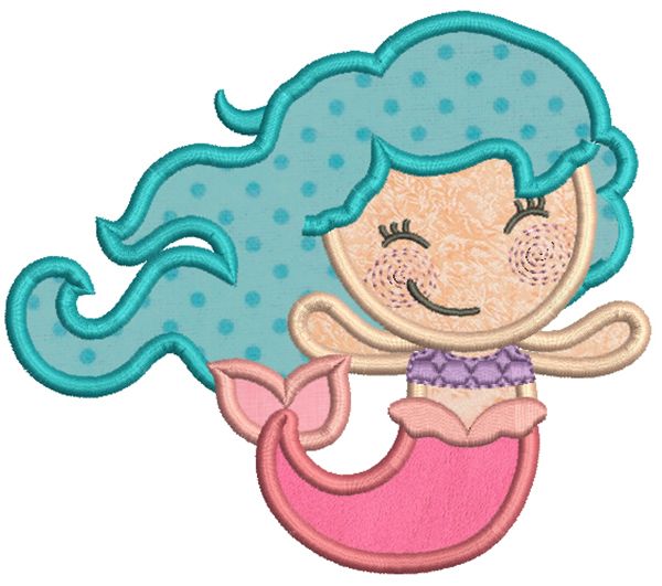 Sweet Mermaids Sketch Machine Embroidery Designs by JuJu