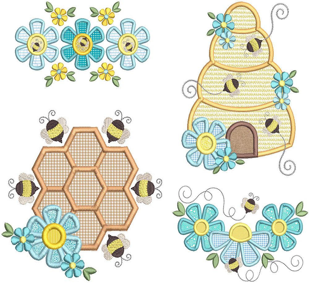 Busy Bees | Machine Embroidery Designs by JuJu