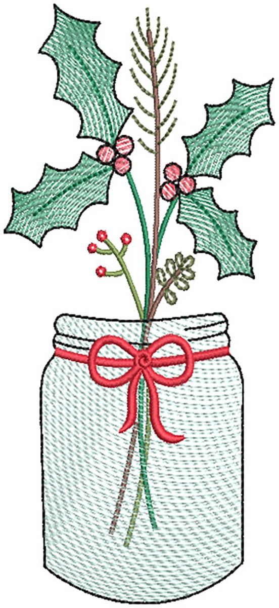 Jam Jars Sketch  Machine Embroidery Designs by JuJu