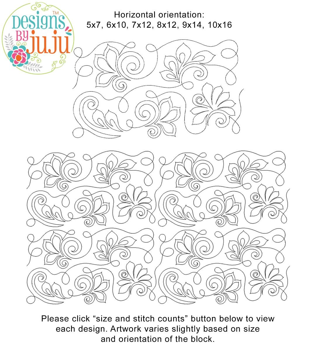 Swirly Fans 1 End-to-End Quilting Design | Machine Embroidery Designs ...