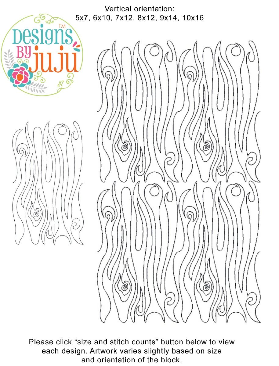 Wood Grain 1 End-to-End Quilting | Machine Embroidery Designs by JuJu