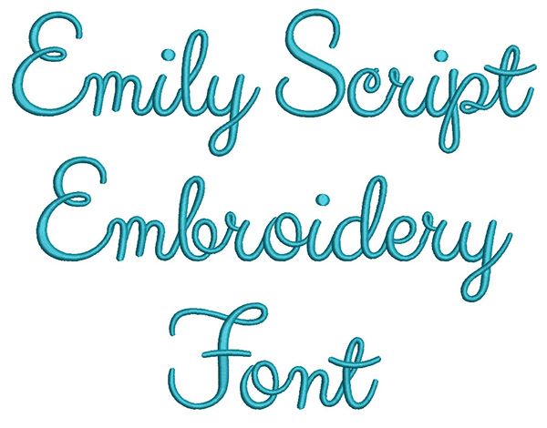 Emily Script Font Machine Embroidery Designs by JuJu