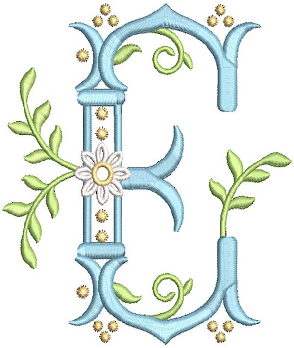 Regal Daisy Monogram | Machine Embroidery Designs by JuJu