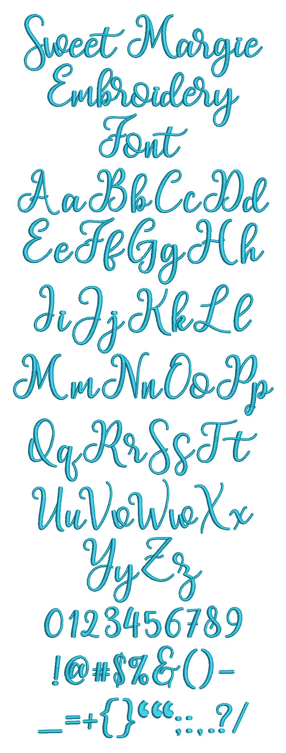 Sweet Margie Embroidery Font | Machine Embroidery Designs by JuJu