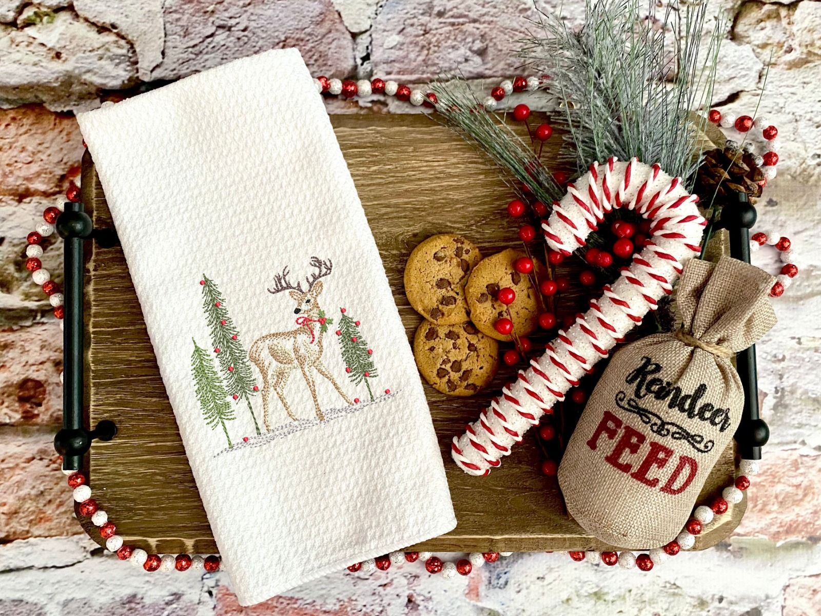 Christmas Deer Vintage Sketch | Machine Embroidery Designs by JuJu