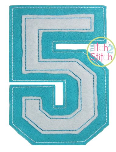 Raggy Double Varsity Applique Numbers Font 