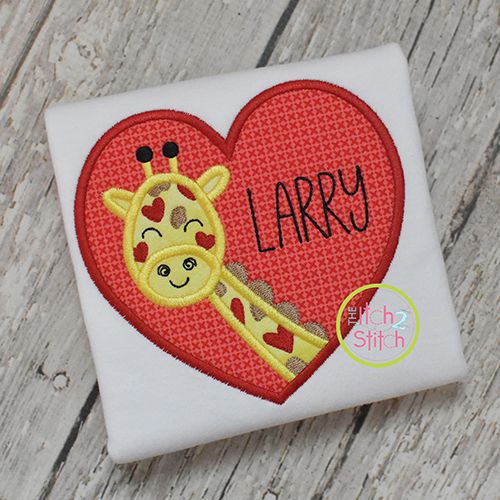 Giraffe Heart Applique | Machine Embroidery Designs by JuJu