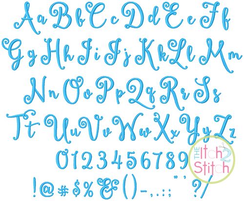 Celeste Script Handwriting Machine Embroidery Font Embroidery 