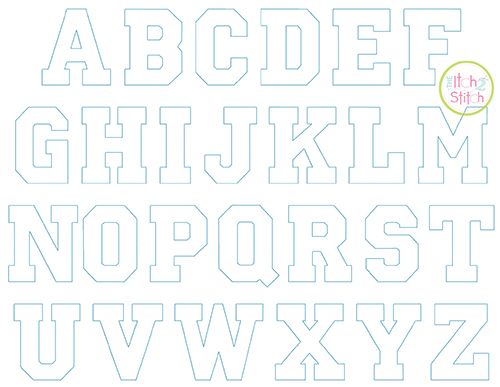 Varsity Applique Alphabet | Machine Embroidery Designs by JuJu