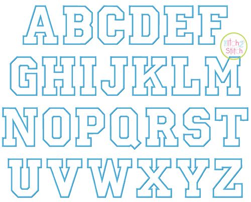 Varsity Applique Alphabet | Machine Embroidery Designs by JuJu