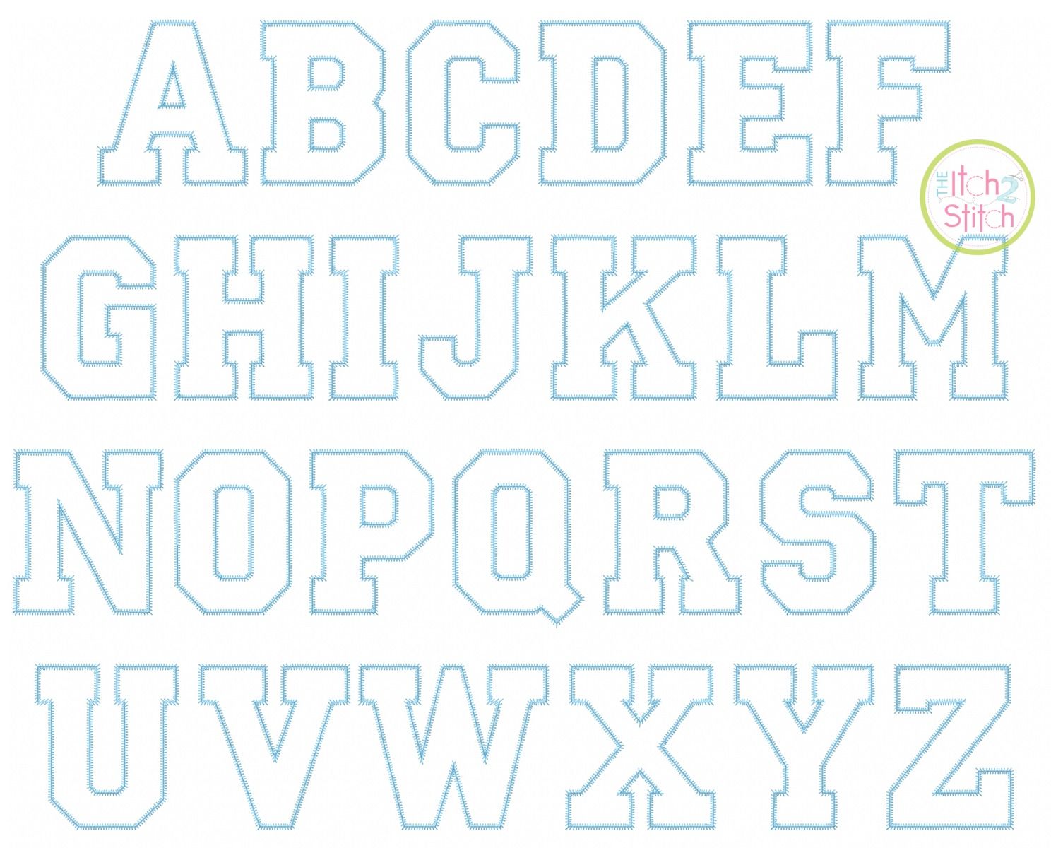 Varsity Applique Alphabet | Machine Embroidery Designs by JuJu