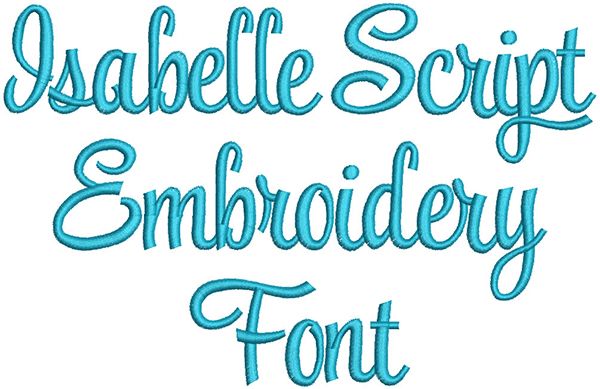 Isabelle Script Machine Embroidery Font Designs by JuJu