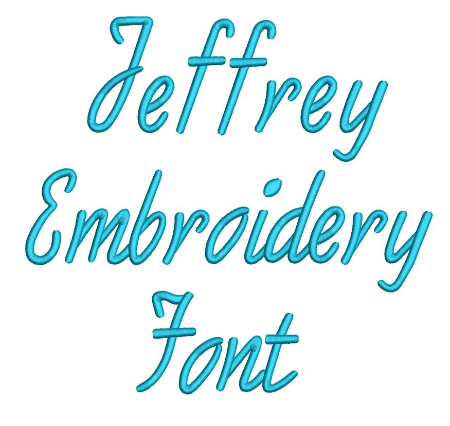 Jeffrey Embroidery Font 