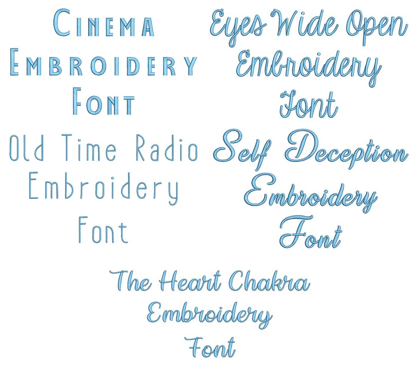 Quarter Inch Font Bundle 20 | Machine Embroidery Designs by JuJu