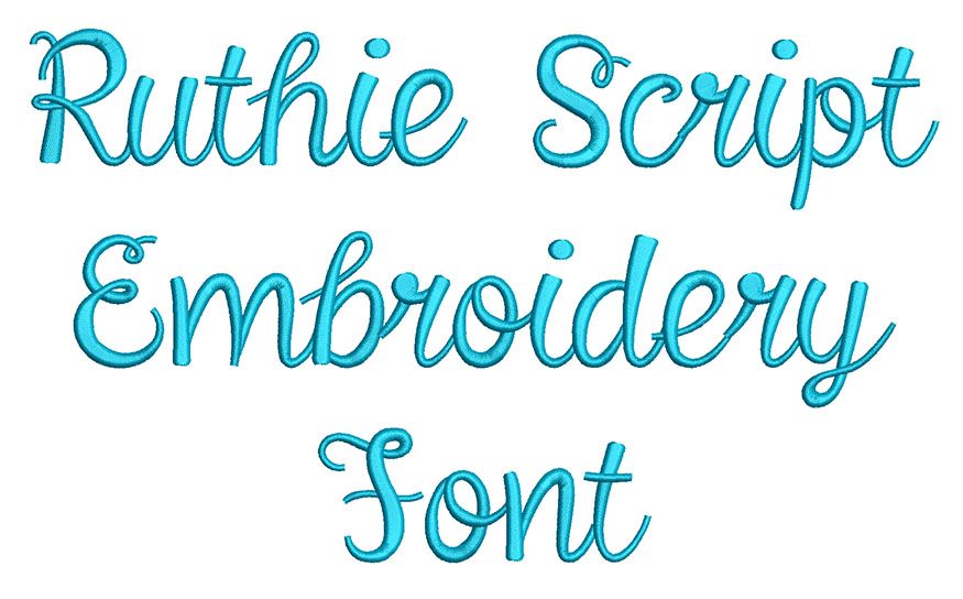 Ruthie Script Embroidery Font | Machine Embroidery Designs by JuJu