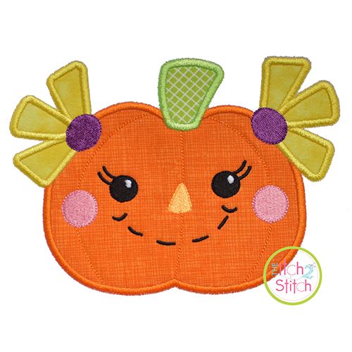 Scarecrow Pumpkin Girl Applique 