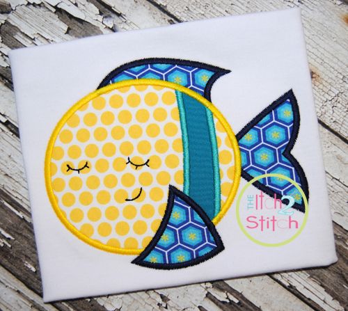 Sleepy Fish Applique | Machine Embroidery Designs by JuJu