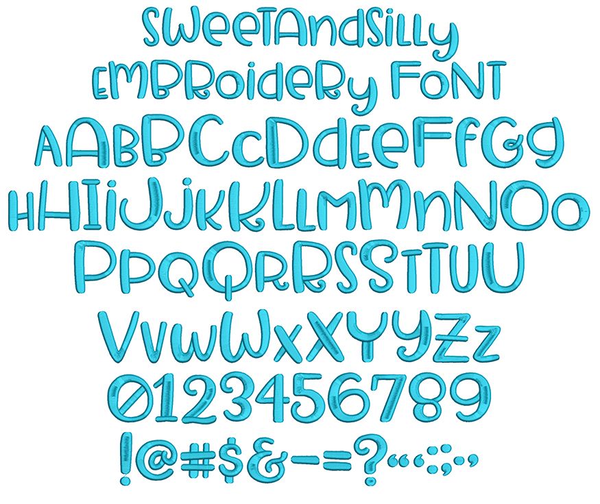 Sweet And Silly Embroidery Font | Machine Embroidery Designs by JuJu