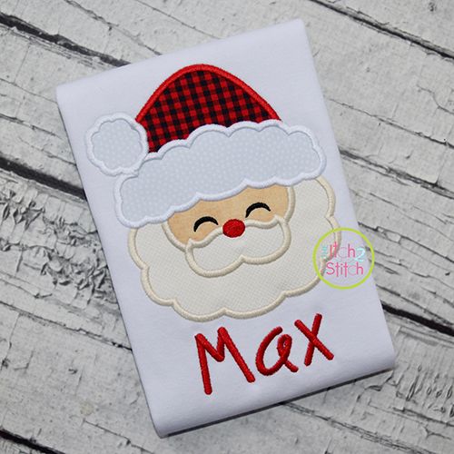 Sweet Santa Face Applique | Machine Embroidery Designs by JuJu