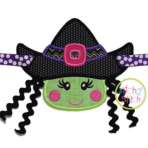 ITH Witch Face Banner Charm | Machine Embroidery Designs by JuJu