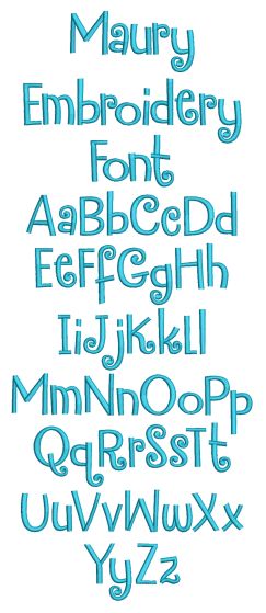 Maury Embroidery Font | Machine Embroidery Designs by JuJu