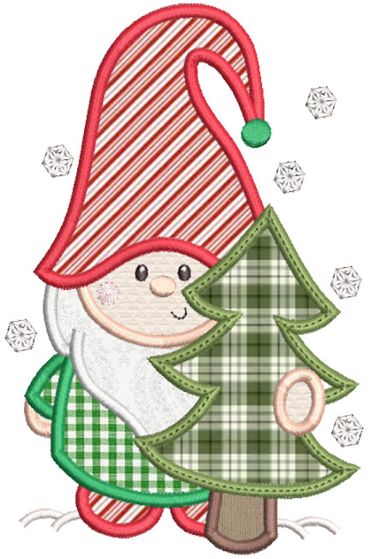 Christmas Gnomes Applique 1 Machine Embroidery Designs by JuJu