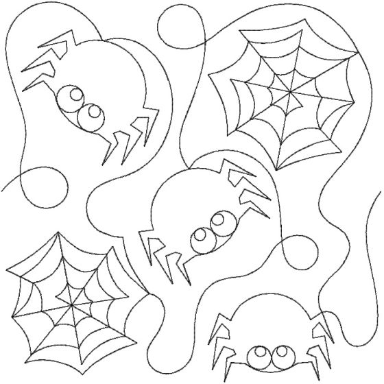 Halloween Spider End-to-End Quilting | Machine Embroidery Designs by JuJu