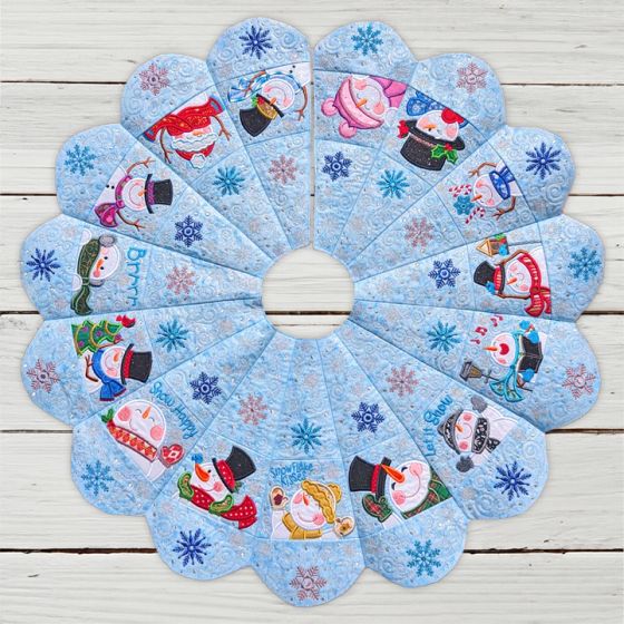 ITH Snowman Tree Skirt | Machine Embroidery Designs by JuJu