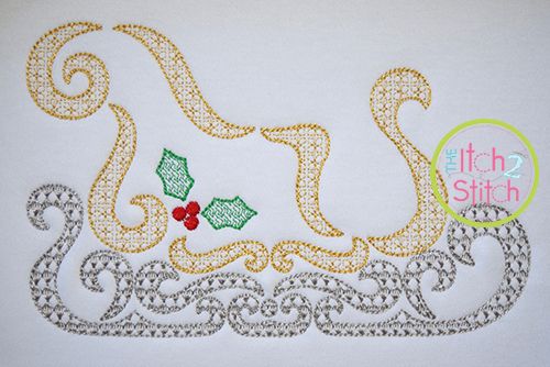 Swirly Sleigh Motif Embroidery | Machine Embroidery Designs by JuJu