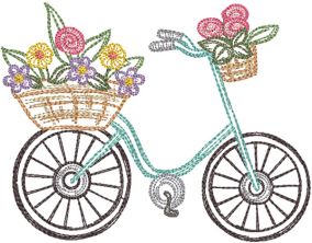 Fun Bicycle Rides 3 Machine Embroidery Designs by JuJu