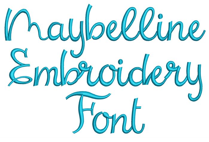 Maybelline Embroidery Font | Machine Embroidery Designs by JuJu