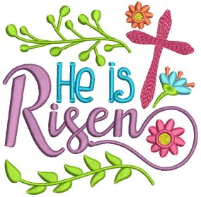 Religious Easter Word Art Machine Embroidery Designs by JuJu