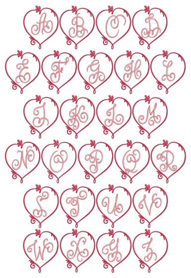 Hearts Delight Monogram | Machine Embroidery Designs by JuJu