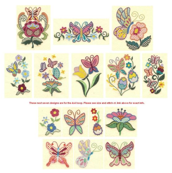 Jacobean Butterfly Machine Embroidery Designs | Designs by JuJu