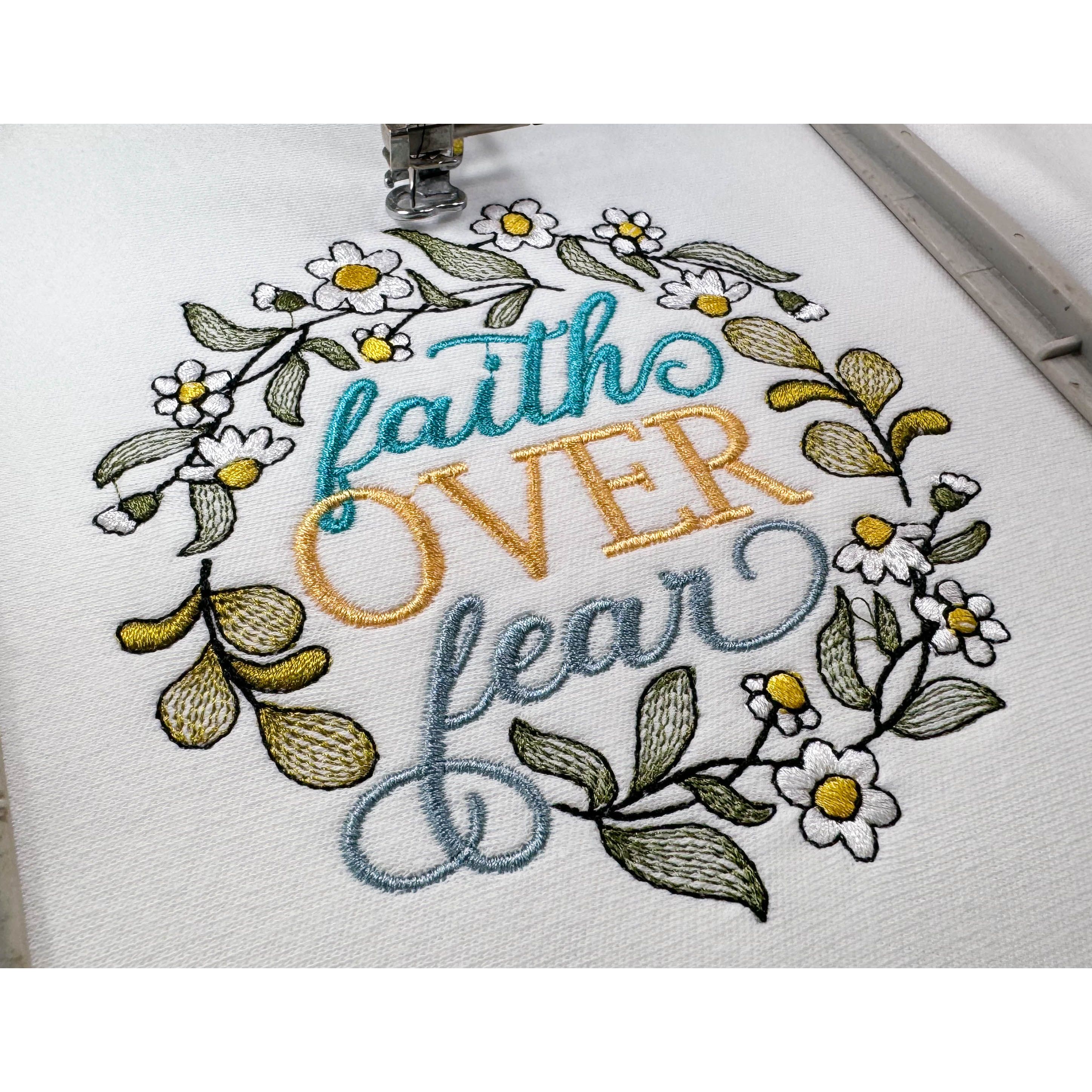 Faith Over Fear Word Art Embroidery Design | Machine Embroidery Designs ...