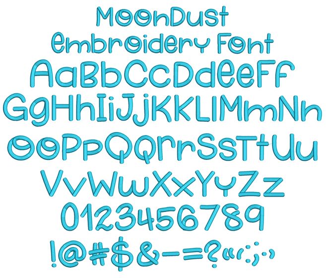 Moon Dust Embroidery Font | Machine Embroidery Designs by JuJu