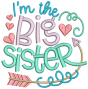 Sibling Word Art Sisters Machine Embroidery Designs by JuJu